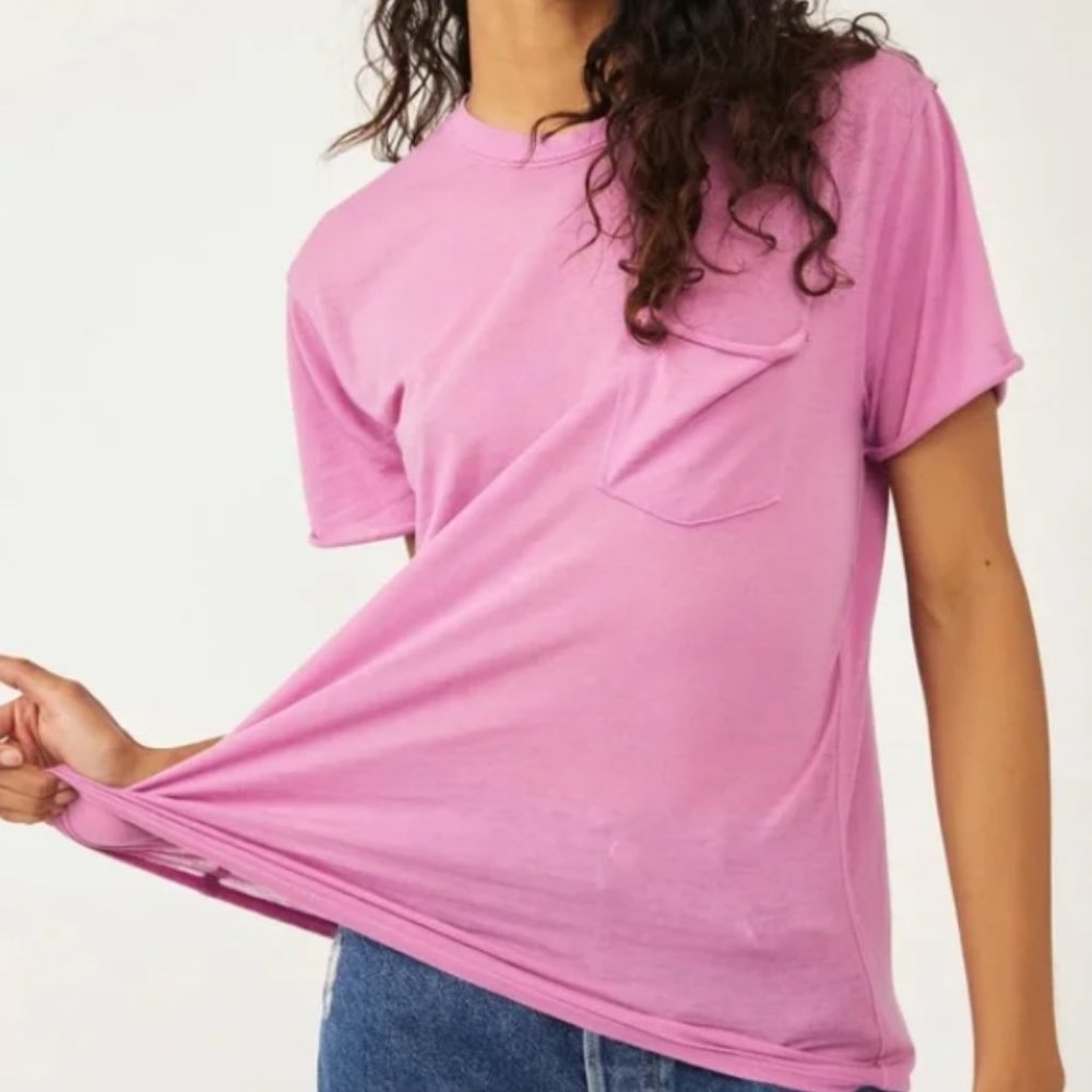 NWT Free People Vella Tee / Pink Plum